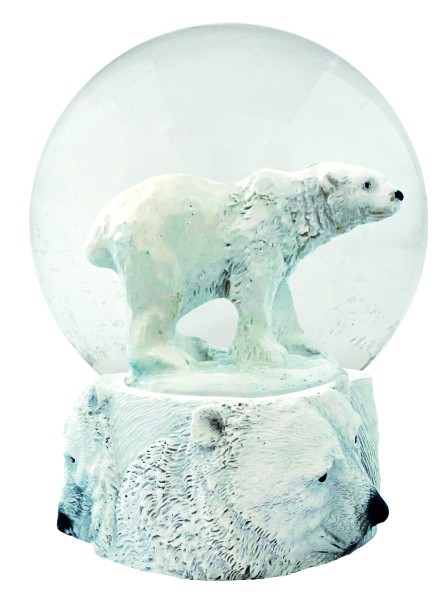 Glitzerkugel Eisbär / Water Globe Polar Bear 9 cm