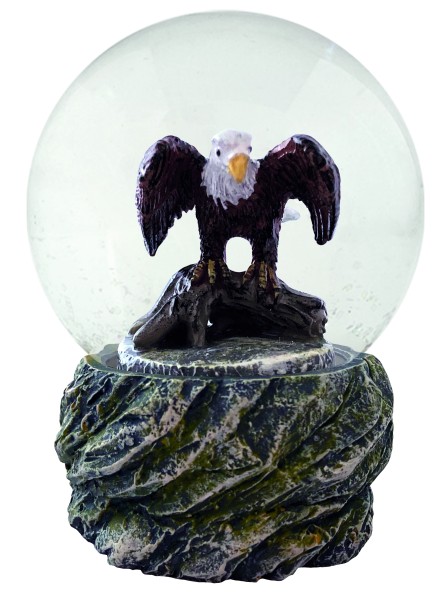 Glitzerkugel Adler / Water Globe eagle 9 cm