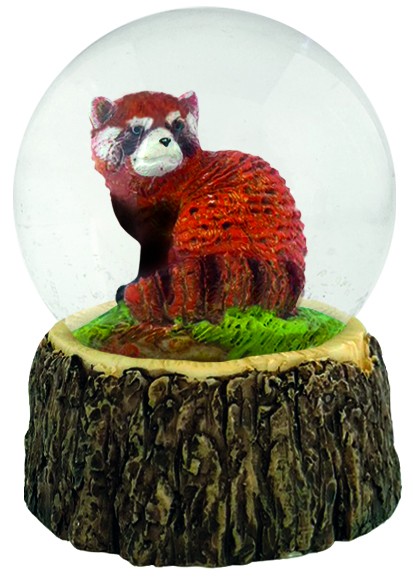 Glitzerkugel kleiner roter Panda / Water Globes red Panda 9 cm