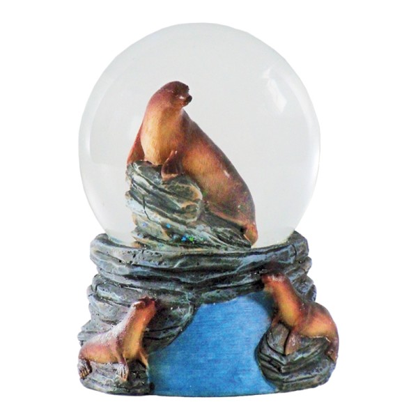 Glitzerkugel Seehund / Water Globe Seal 9 cm