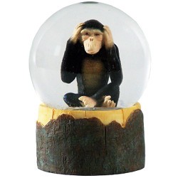 Glitzerkugel Affe/ Water Globe Monkey 9 cm