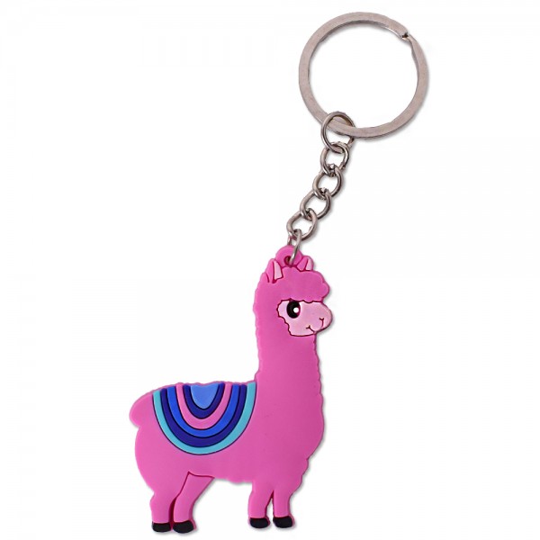 Alpaka Schlüsselanhänger rosa/blau