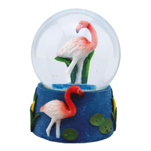 Glitzerkugel Flamingo/ Water Globe Flamingo 9 cm