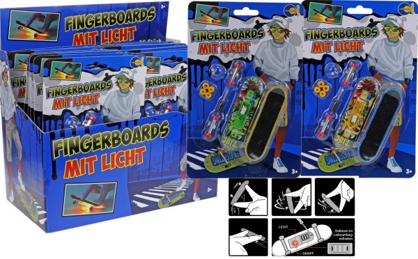 Fingerboard / Skateboard mit LED Licht
