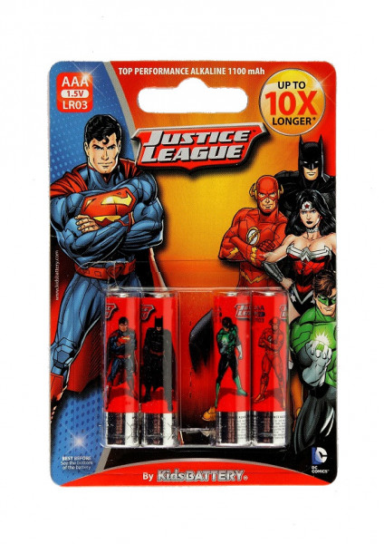 AAA Batterien mit Justice League Lizenz
